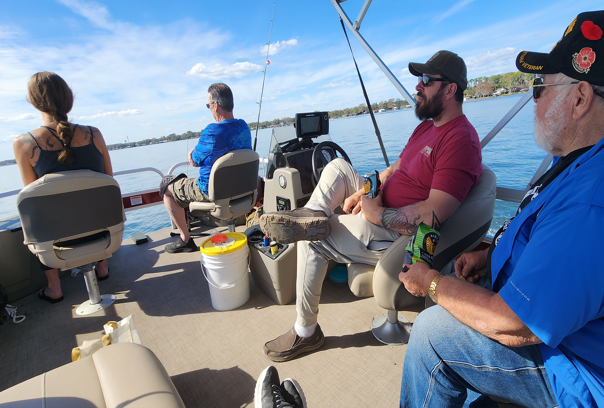 Veterans fishing together